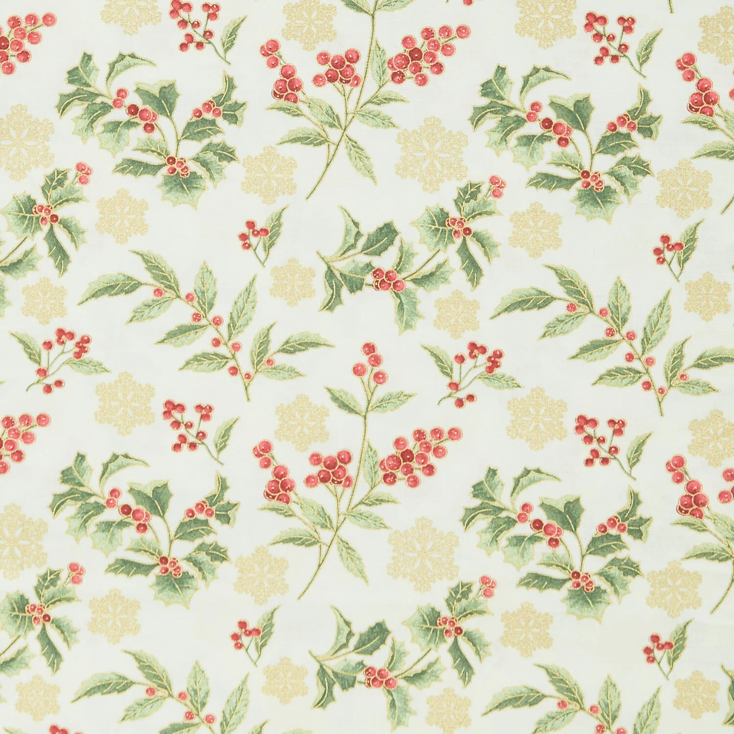 A Botanical Season - Festive Holly Toss Celery 2 Yard Cut - Image 2