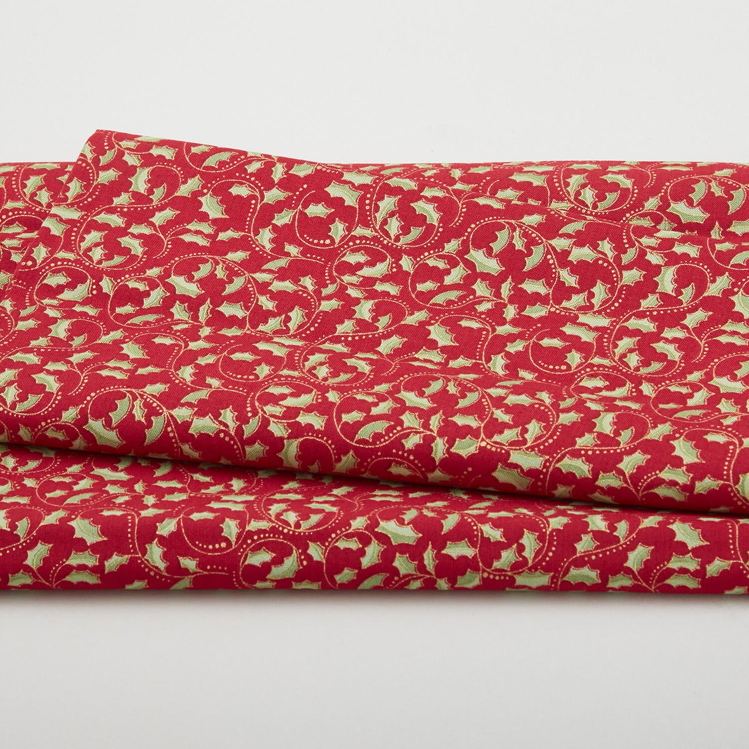 A Botanical Season - Golden Leaf Scroll Crimson 2 Yard Cut