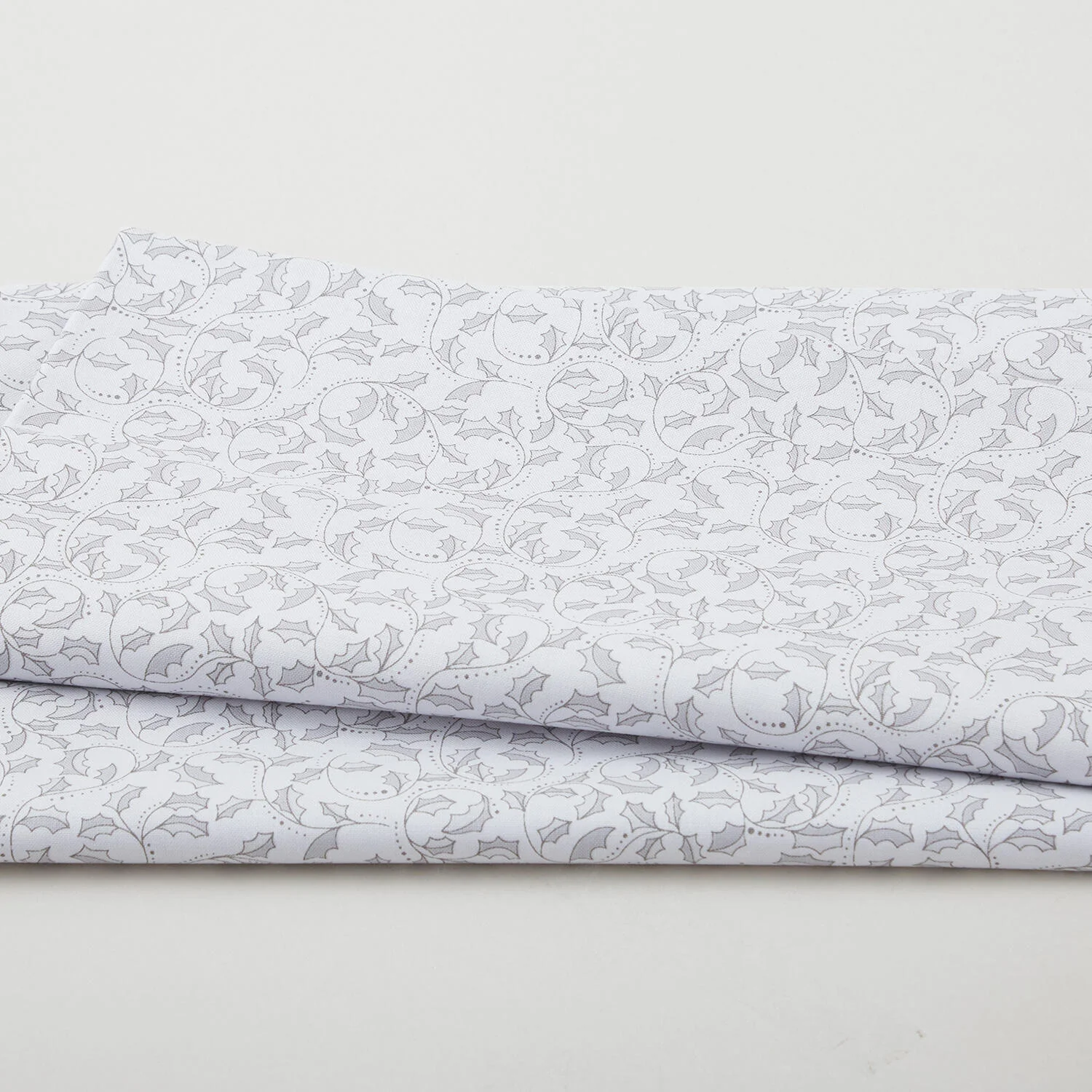 A Botanical Season - Holly Leaf Scroll Grey 2 Yard Cut