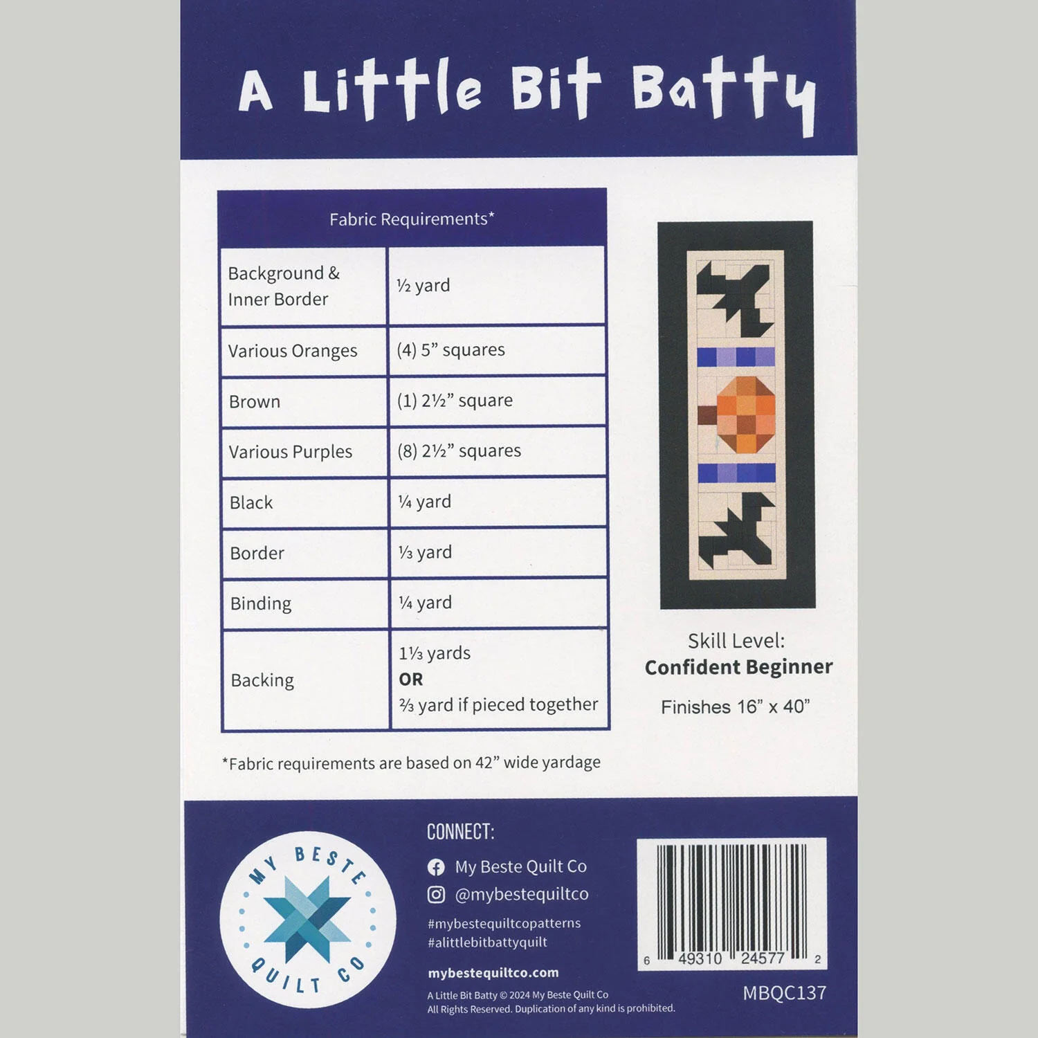 A Little Bit Batty Table Runner Pattern - Image 2