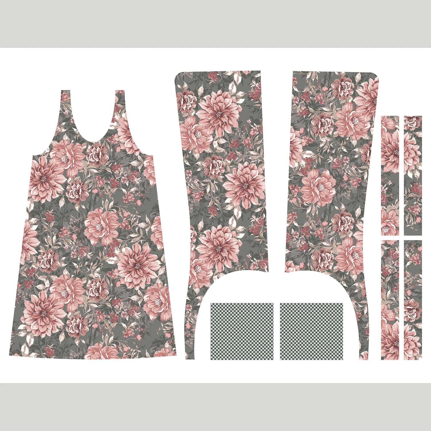A Walk on the Prairie - Prairie Pinafore Sage Gray Panel