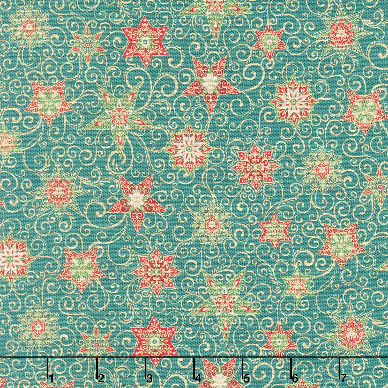 Adorn - Star Green Metallic Yardage