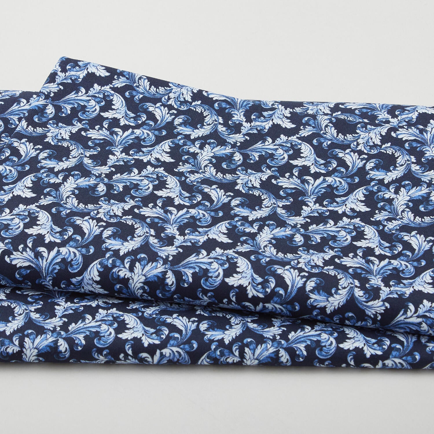 AJ's Water Color Studio - Scroll Blue/White 2 Yard Cut