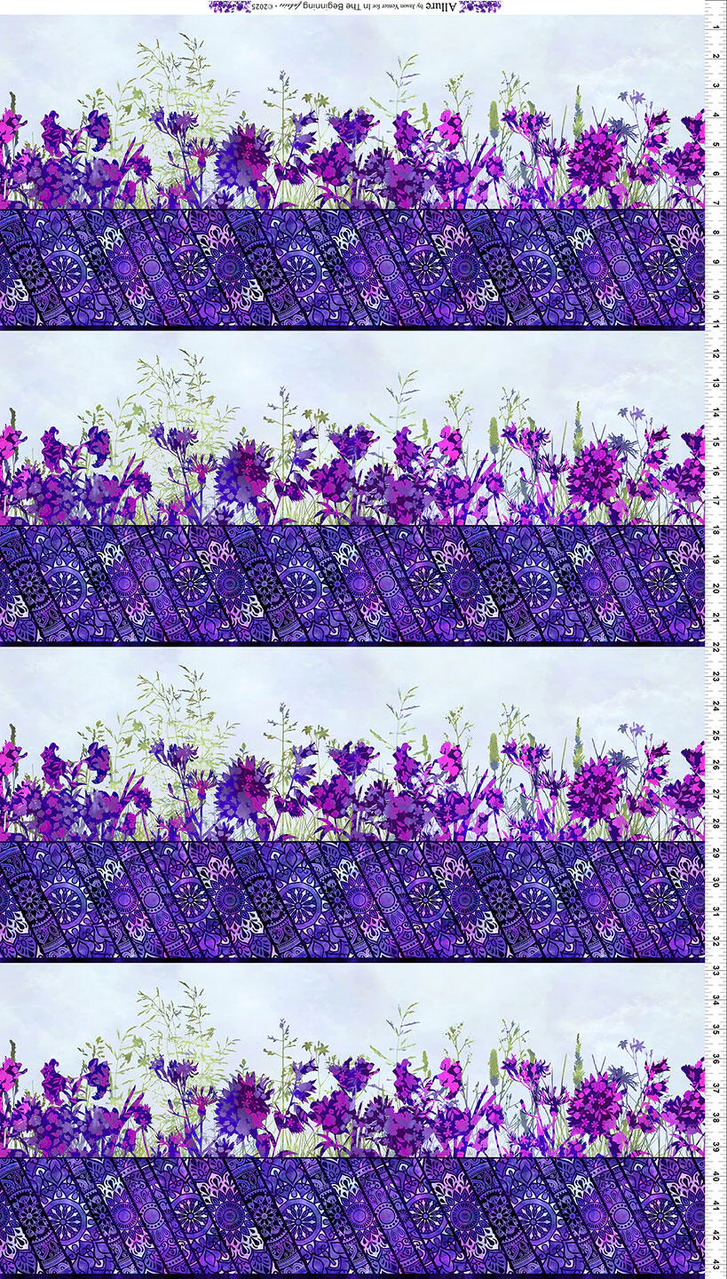 Allure - Border Stripe Purple Yardage - Image 2
