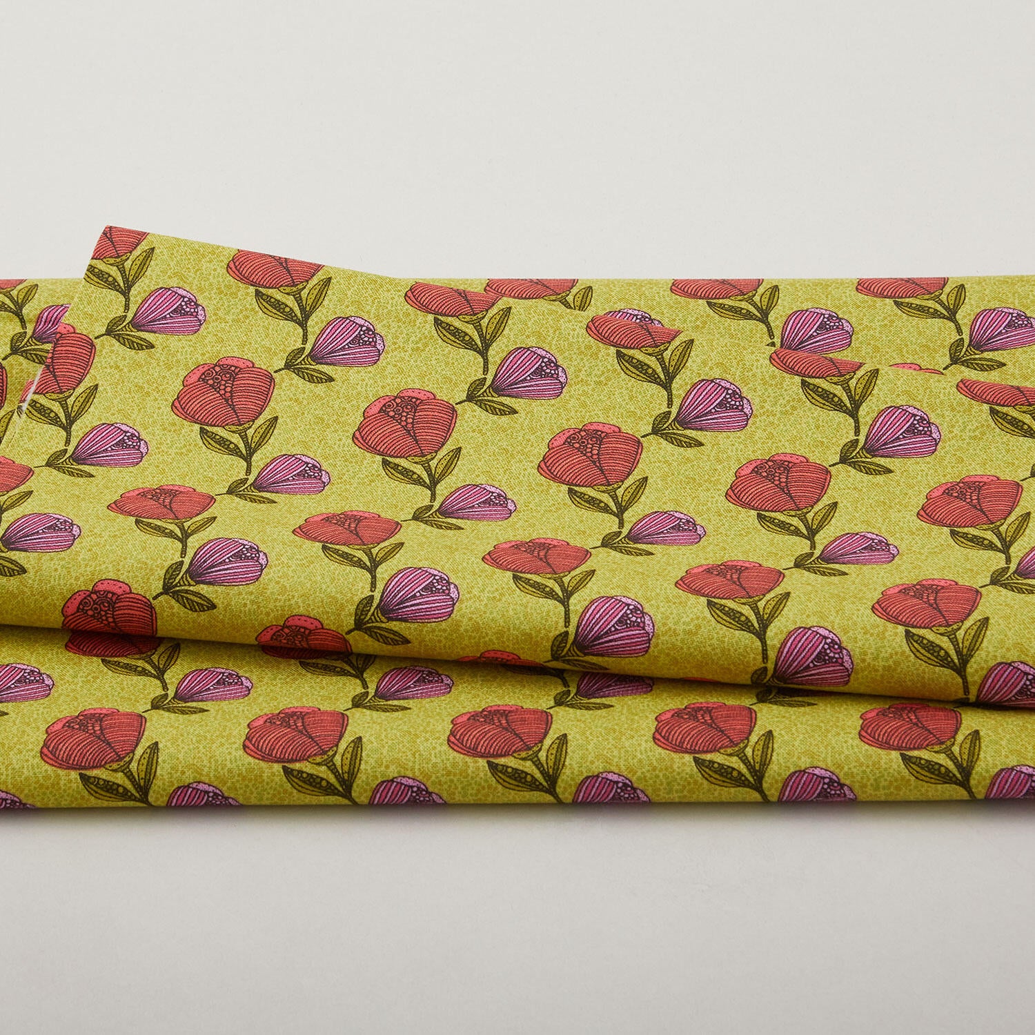 Alluring Peacock - Pebble Floral Lime 2 Yard Cut