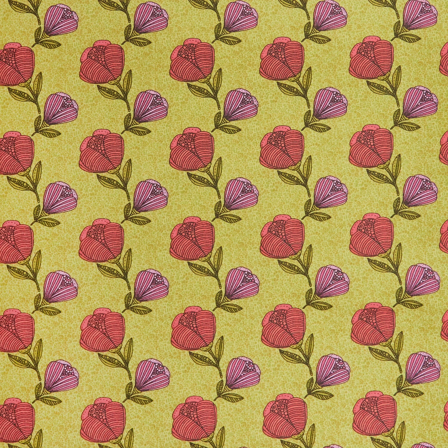 Alluring Peacock - Pebble Floral Lime 2 Yard Cut - Image 2