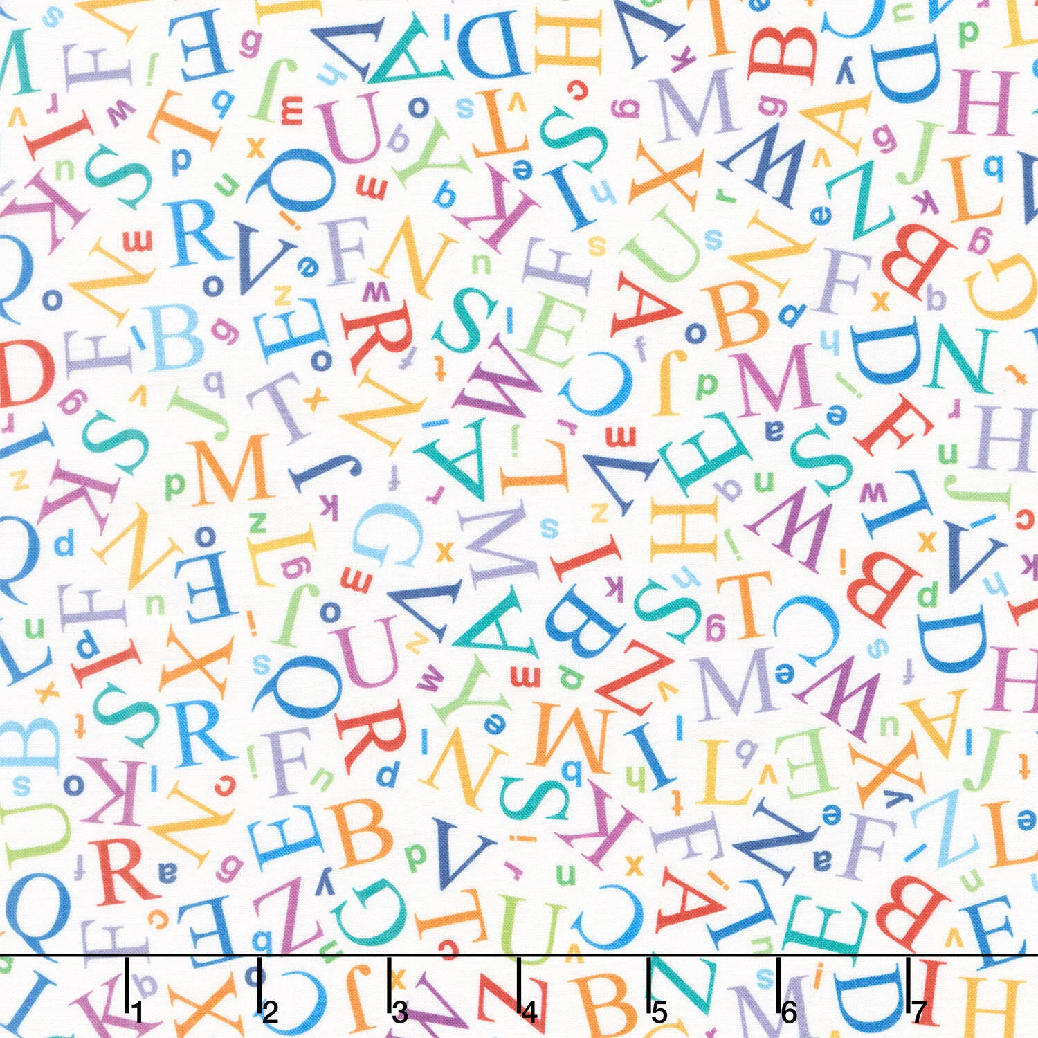 Amazing Alphabet - Letters White Yardage