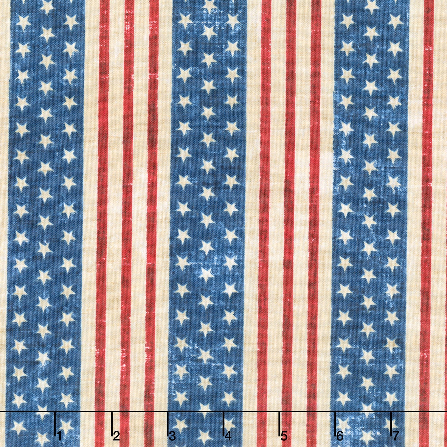 American Heartland - Stripe Cream Multi Yardage