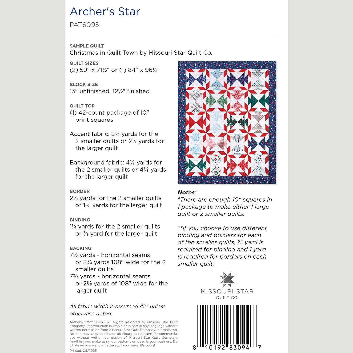 Archer's Star Quilt Pattern by Missouri Star - Image 2
