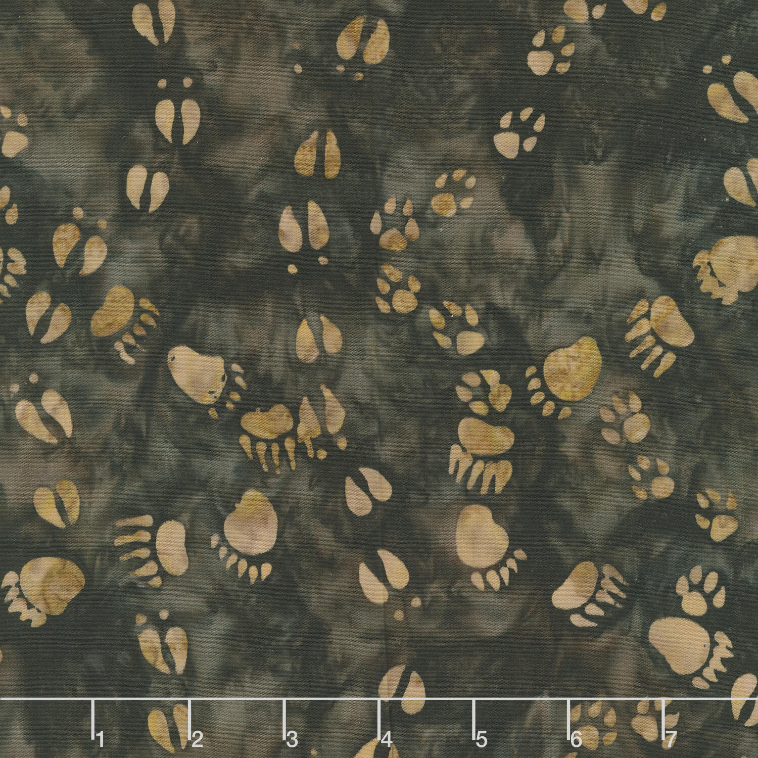 Artisan Batiks - Woodland Wonders Paw Prints Grizzly Yardage