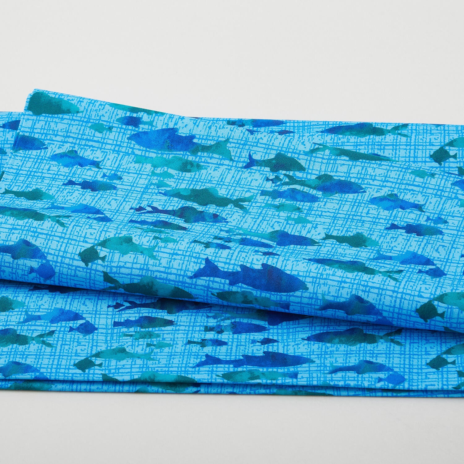 Atlantis (Mythical Mermaids) - Fish Medium Blue 2 Yard Cut