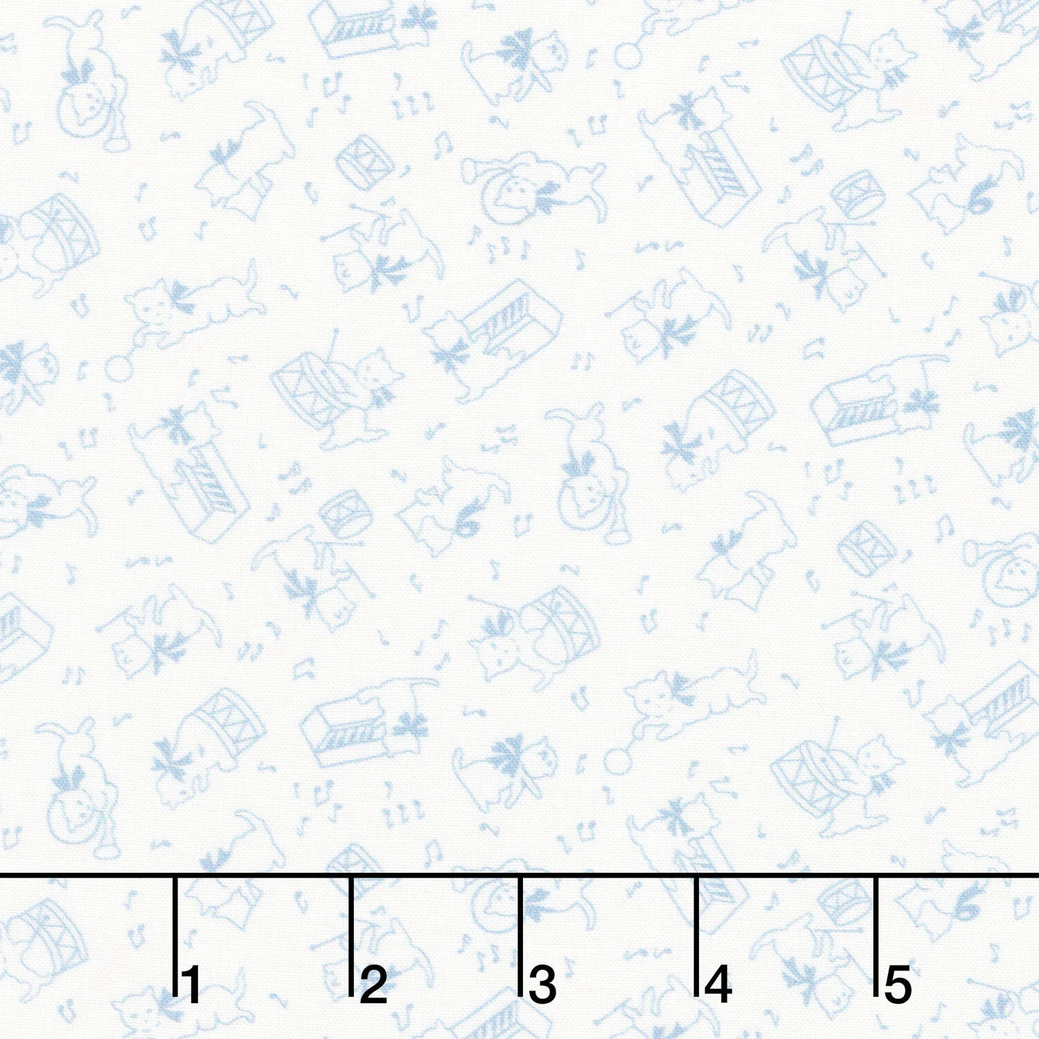 Aunt Grace Rock My Baby - Cat Blue Yardage
