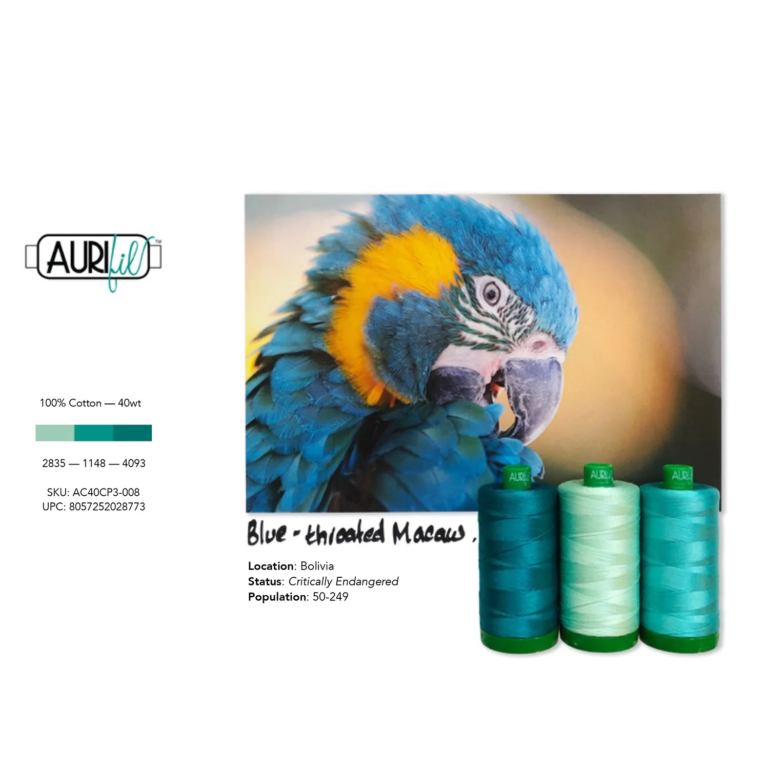 AURIfil™ Color Builder 40WT - Macaw Teal