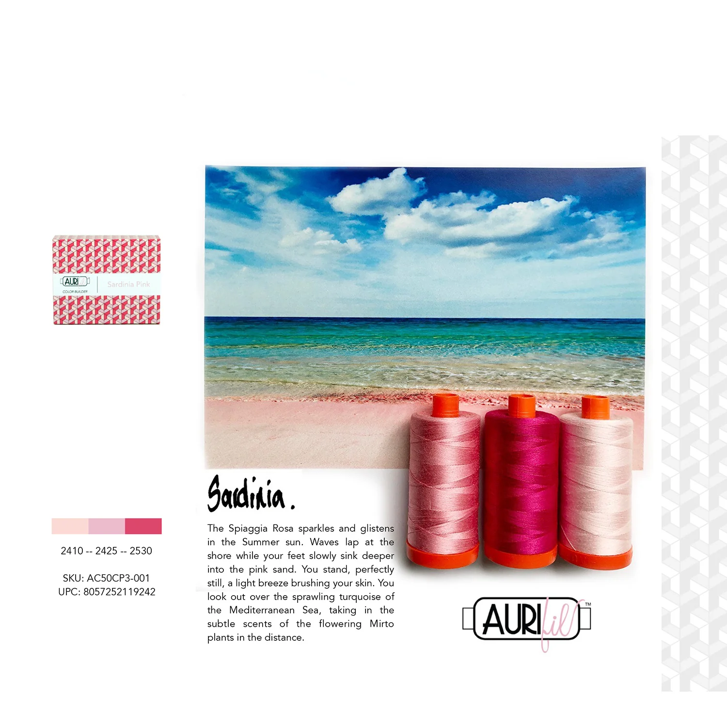 AURIfil™ Color Builder Thread of the Month - Month 5 Sardinia Pink