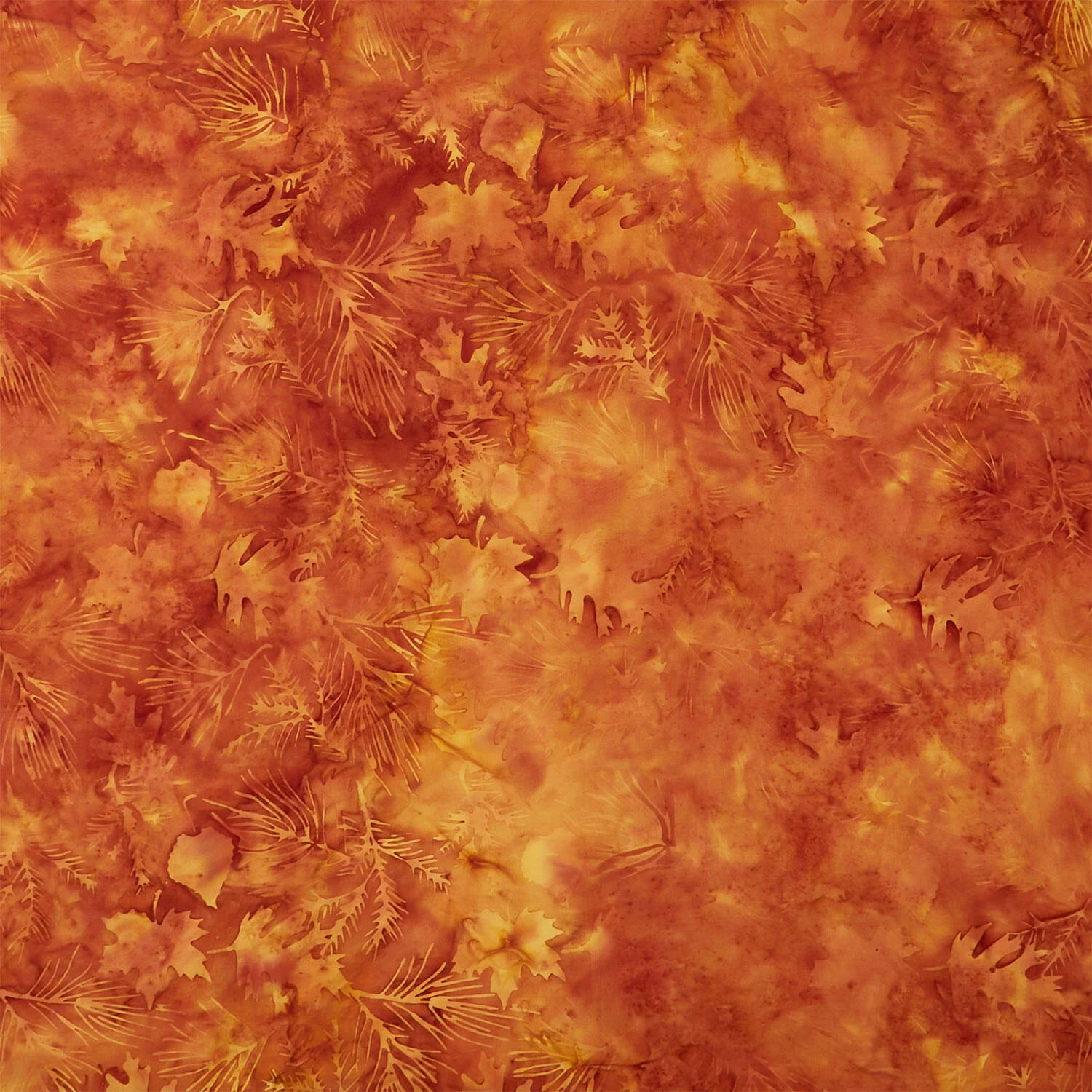 Autumn Ember Batiks - Leaf Springs Gold Ochre Yardage