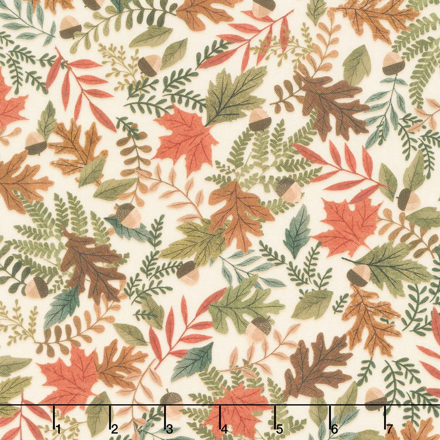 Autumn Homestead - Fall Foliage Ecru Yardage
