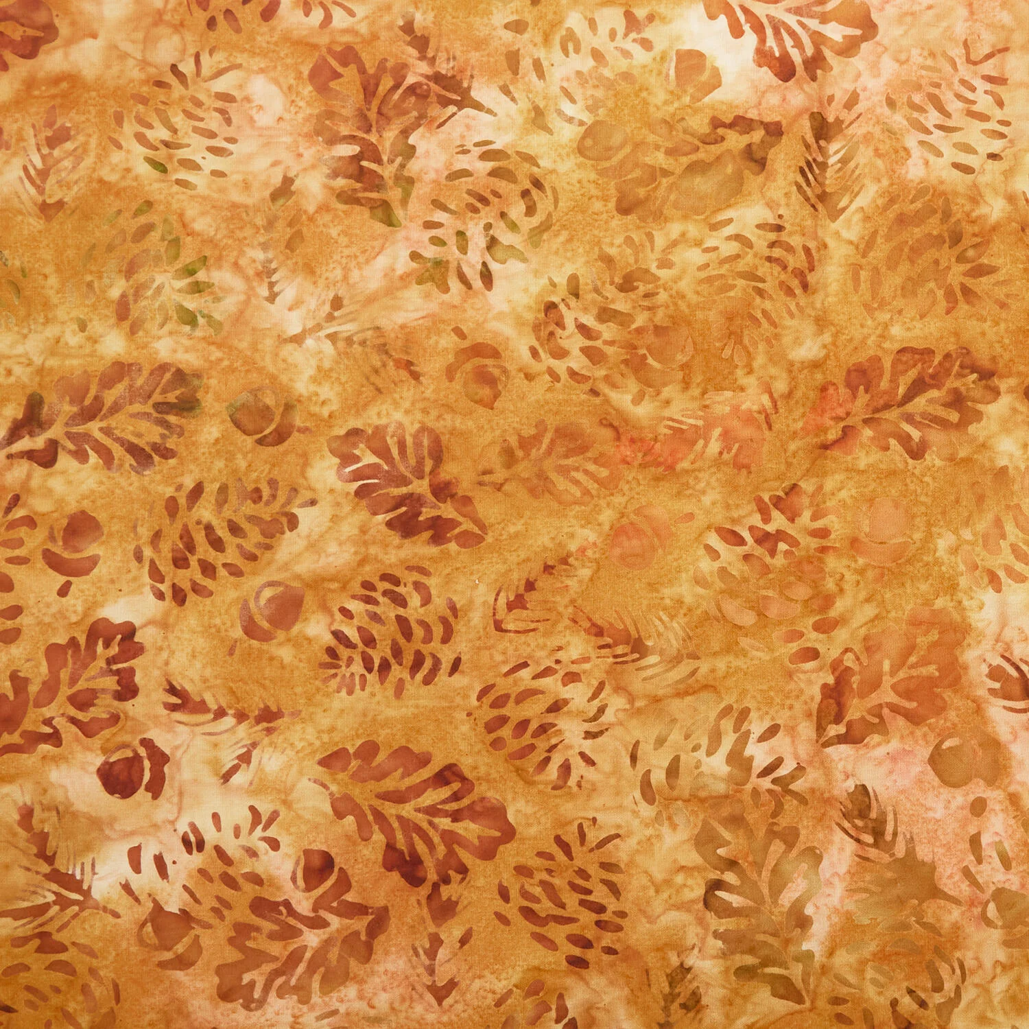Autumn Skies Batiks Favorites - Acorn Oak Leaves 2 Yard Cut - Image 2
