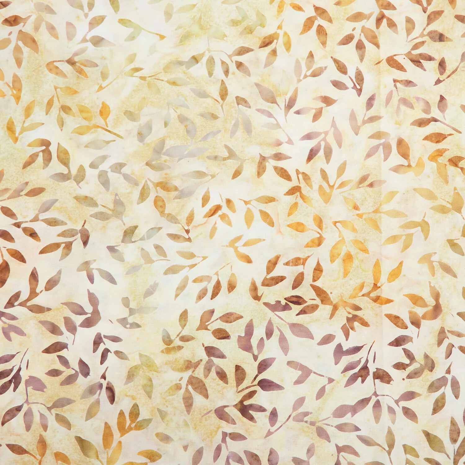 Autumn Skies Batiks Favorites - Ochre Small Leaves 2 Yard Cut - Image 2