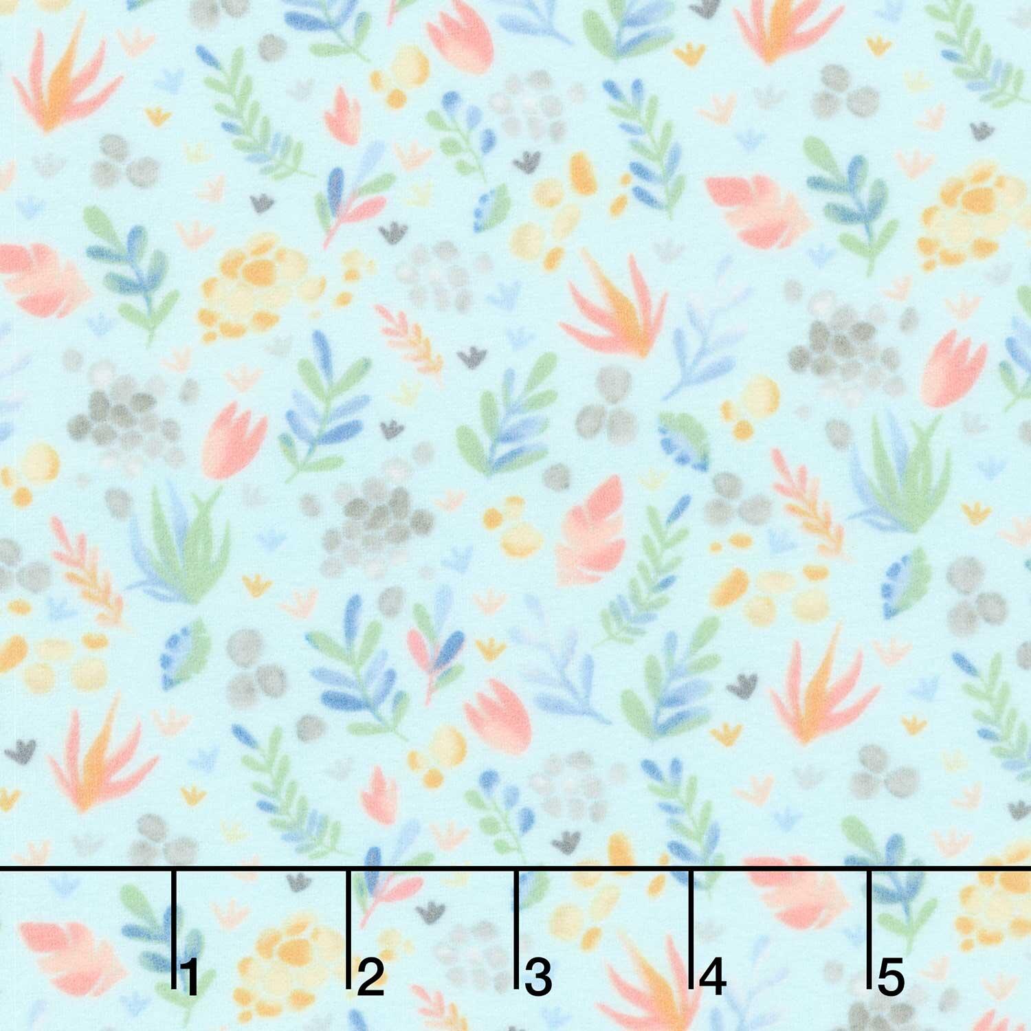 Baby Dino Comfort Flannel - Little Landscape Aqua Yardage