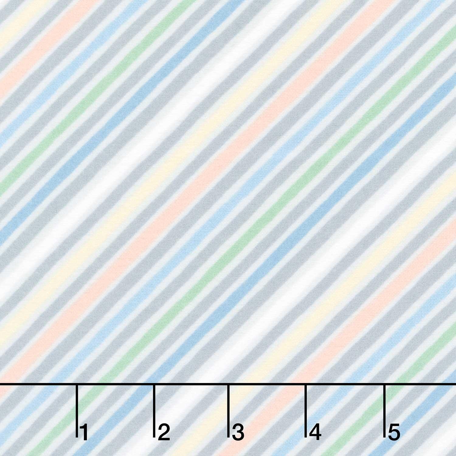 Baby Dino Comfort Flannel - Little Stripes Gray/Multi Yardage