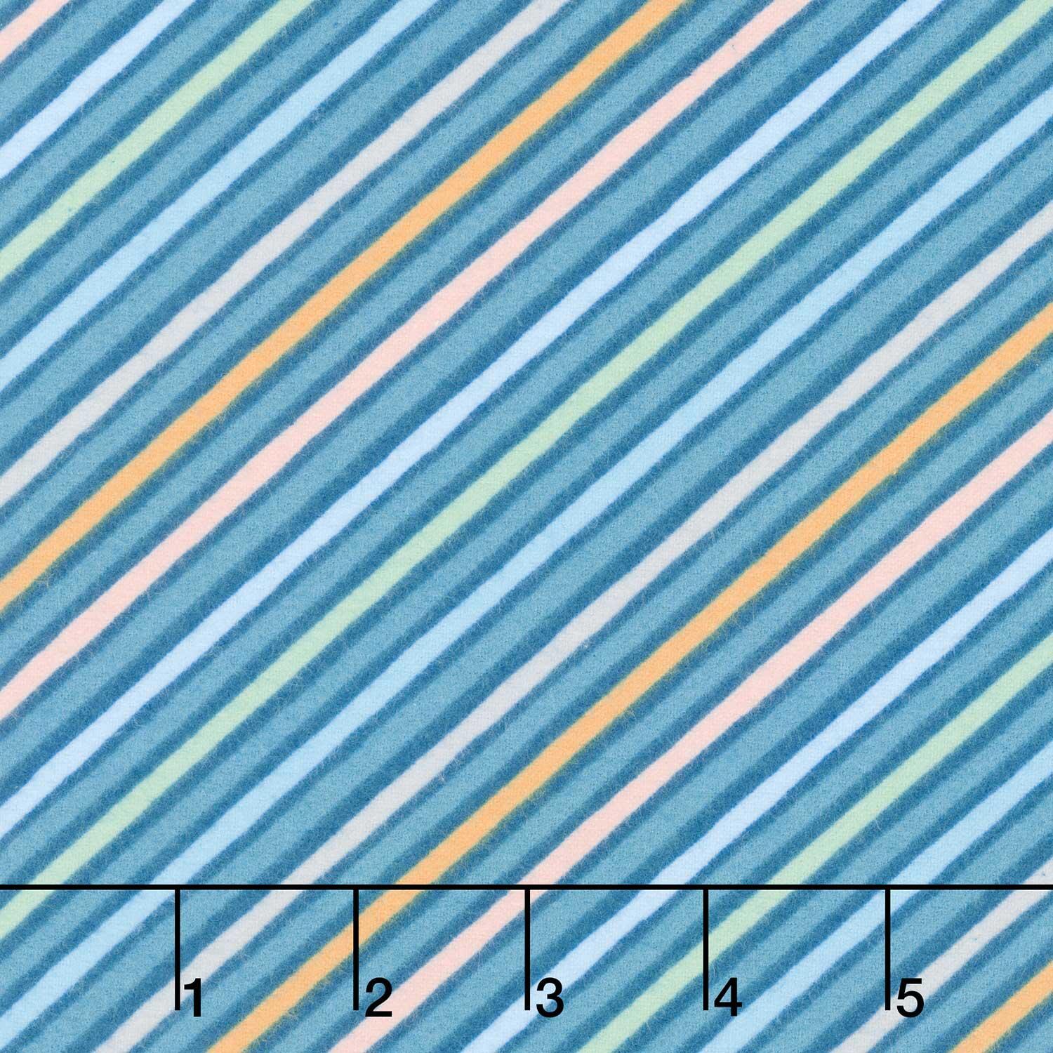 Baby Dino Comfort Flannel - Little Stripes Navy Yardage