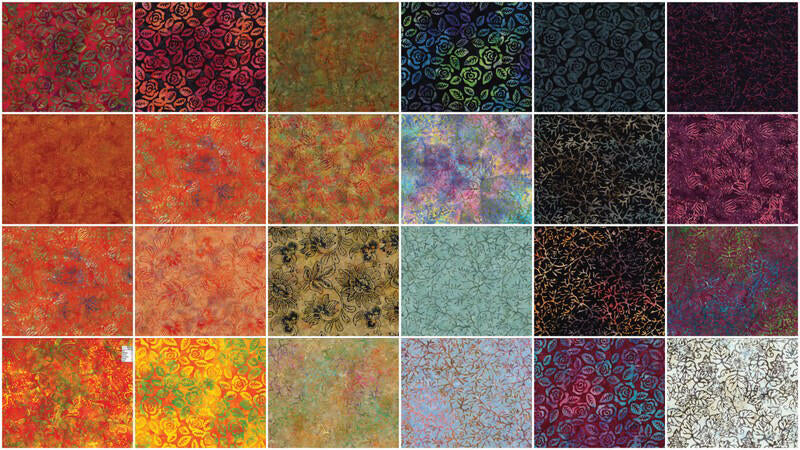 Bali Batiks Rose Garden Favorites 10" Squares - Image 3