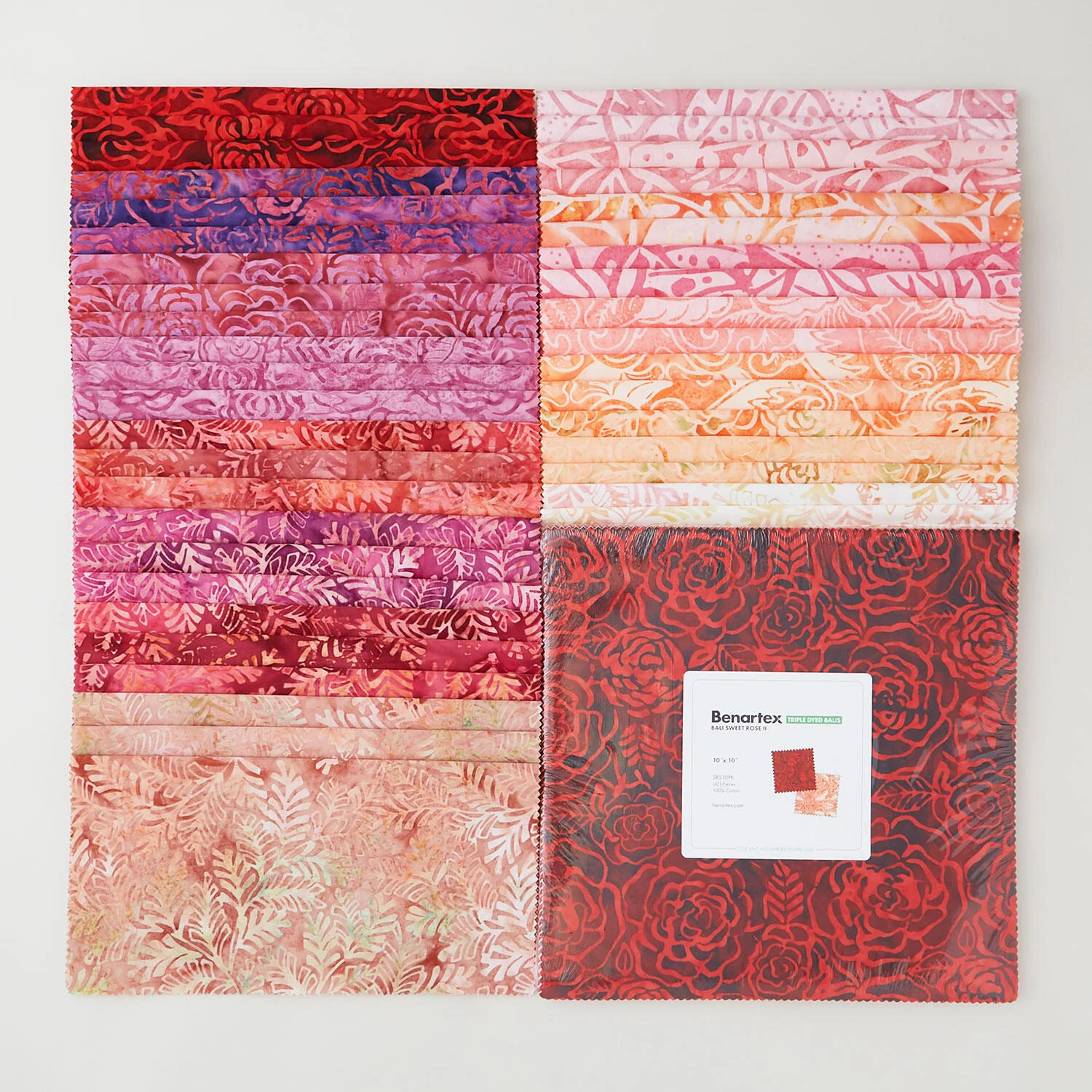 Bali Batiks Sweet Rose II Favorites 10" Squares
