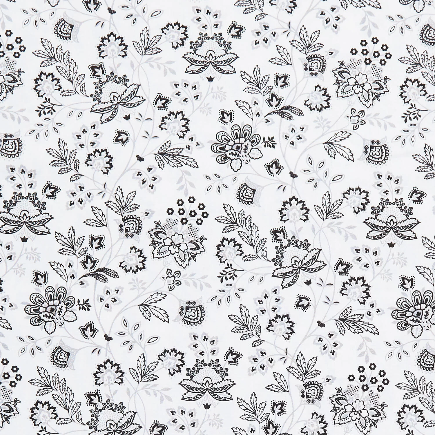 Bandana Medley - Bandana Floral White/Black 2 Yard Cut - Image 2