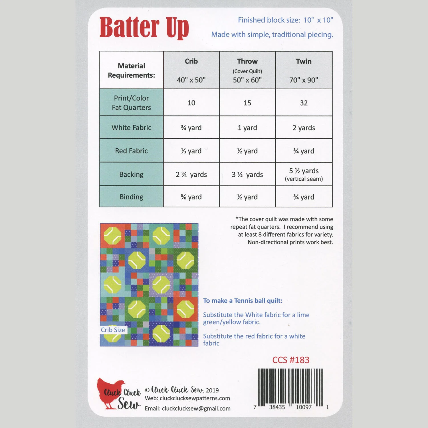 Batter Up Quilt Pattern - Image 2