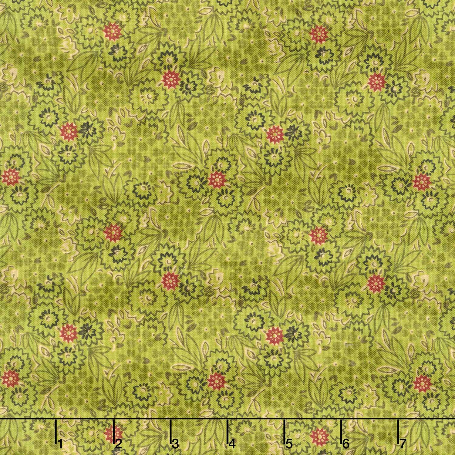 Baubles and Balsam - Pressed Flowers Evergreen Yardage