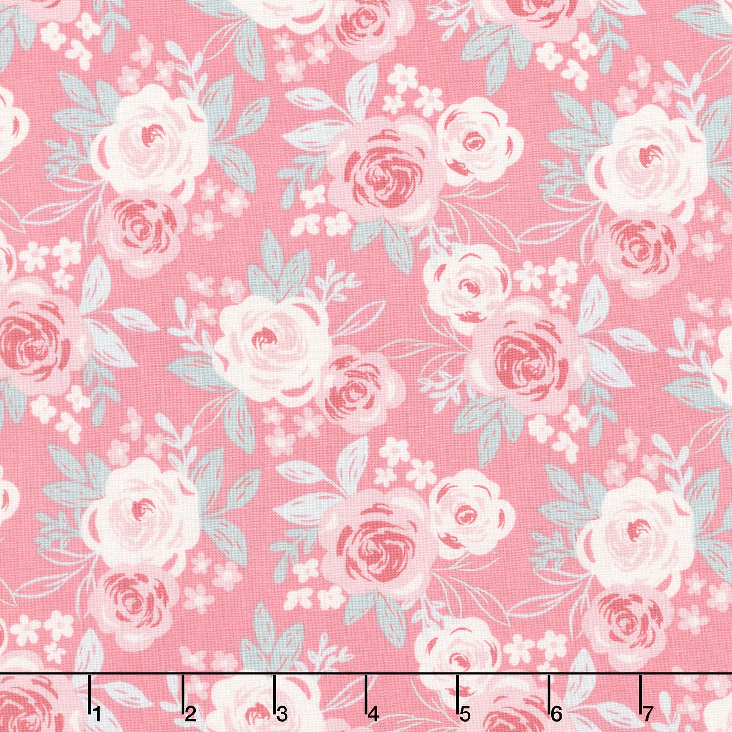 Beautiful Bowquets - Roses Pink Multi Yardage