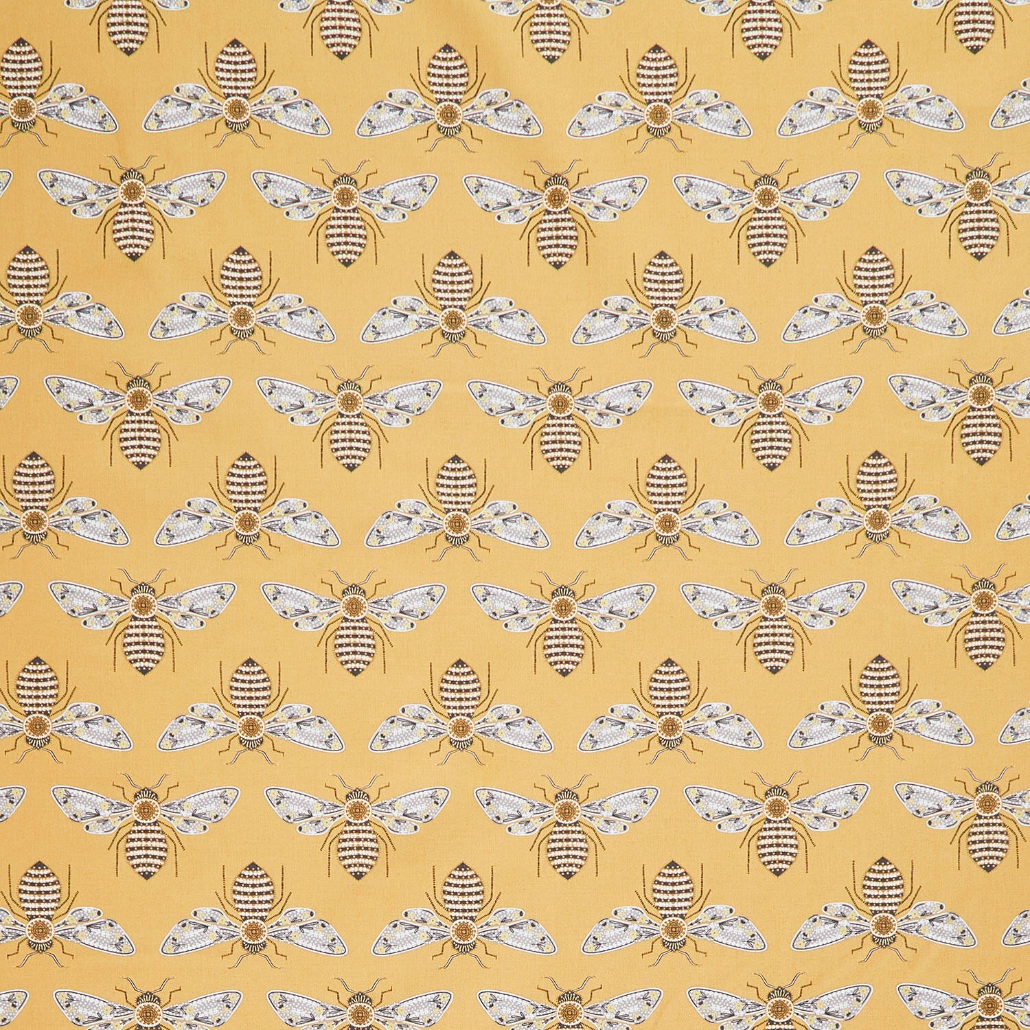 Bee Garden - Bumblebee Honey Metallic Yardage