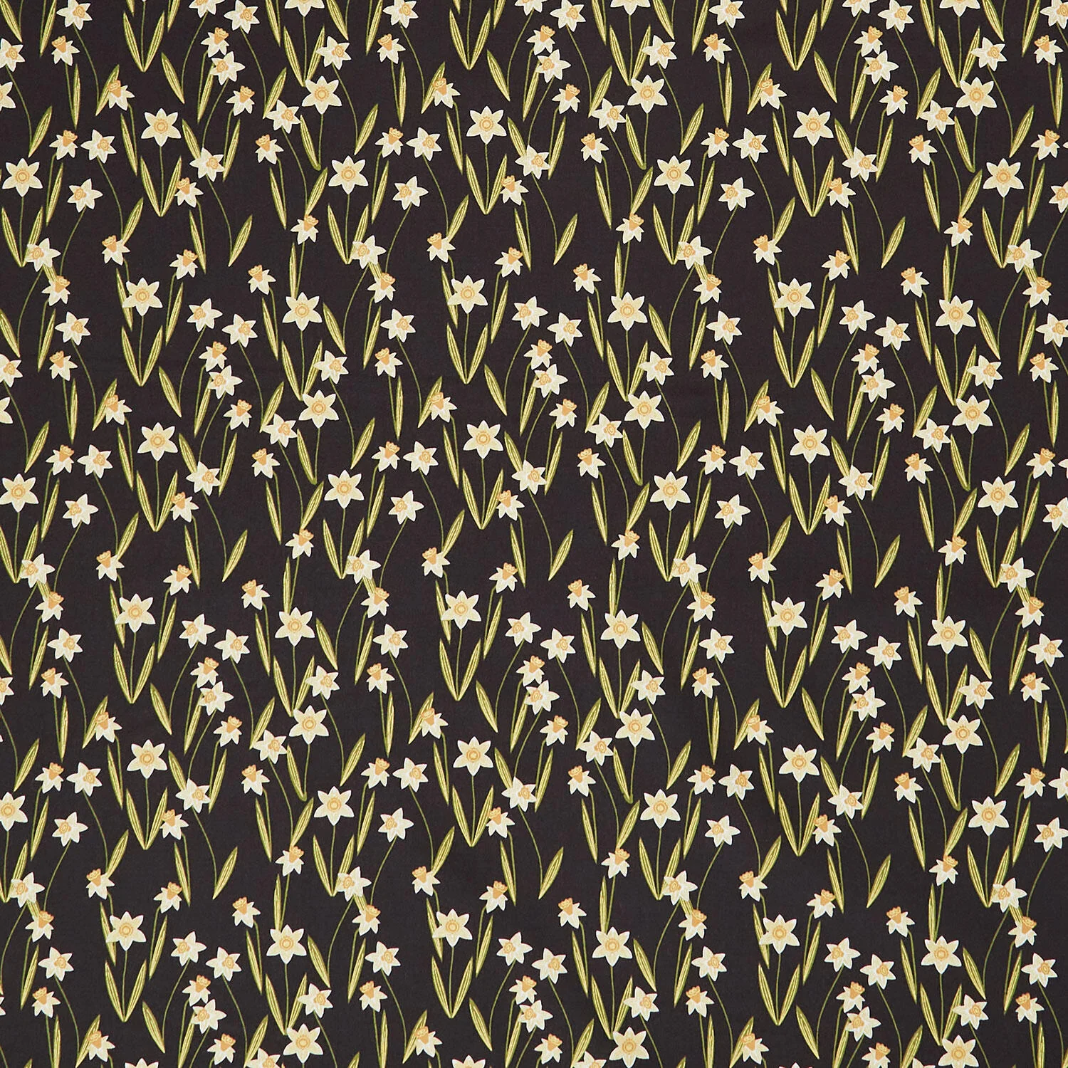 Bee Garden - Darling Daffodils Black Metallic Yardage