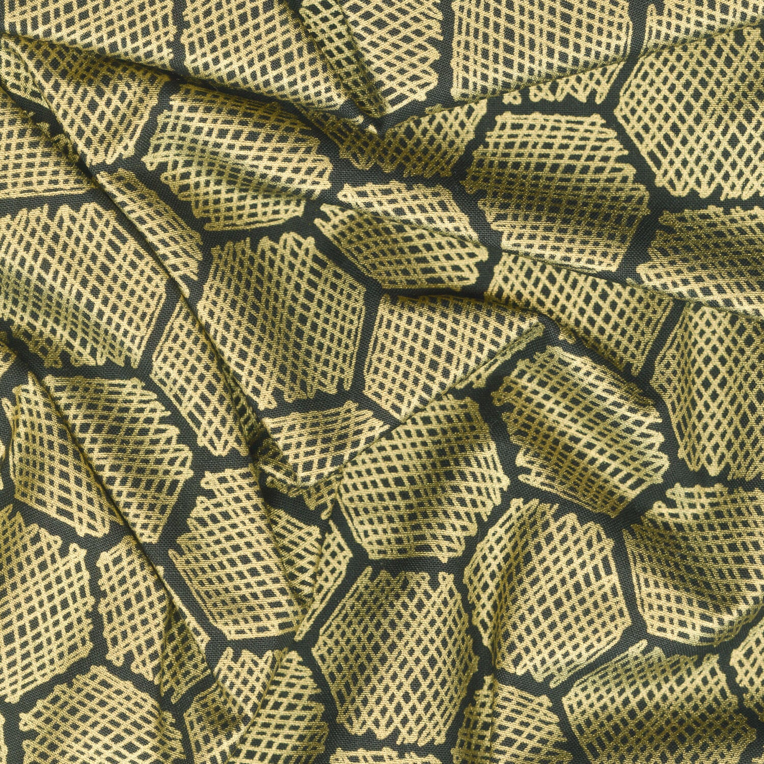 Bee Garden - Honeycomb Black Metallic Yardage - Image 2
