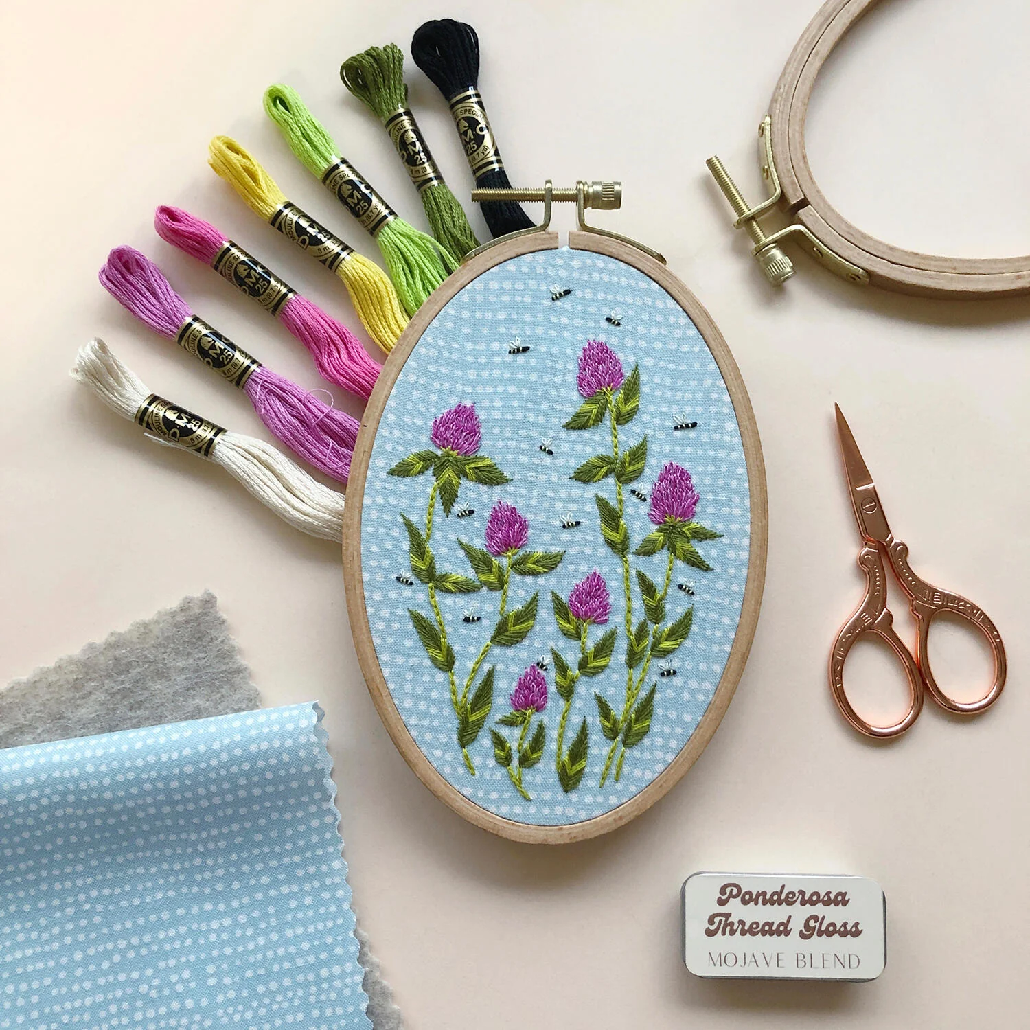Bees Among Clover Embroidery Kit - Image 4