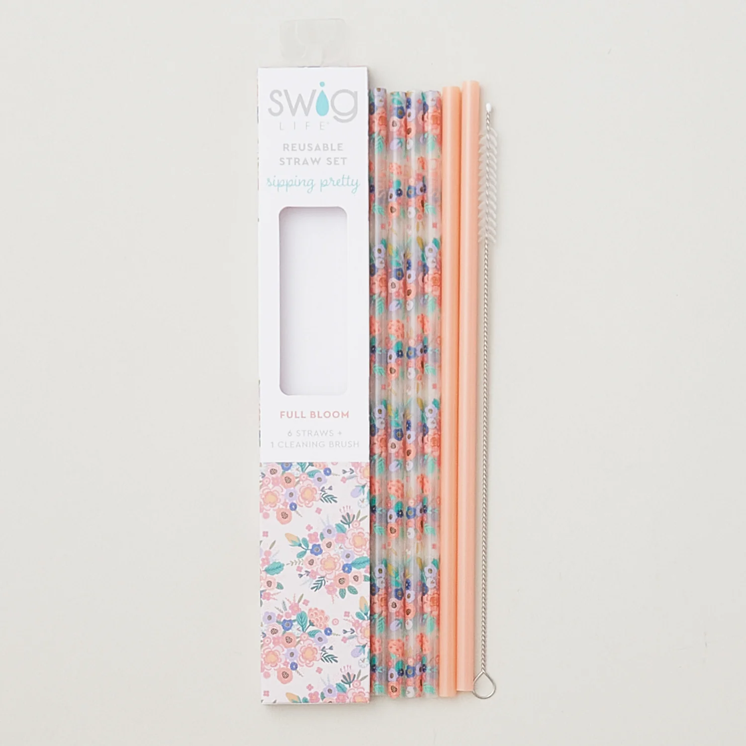Bella Rosa + Navy Glitter Reusable Straw Set - Image 2