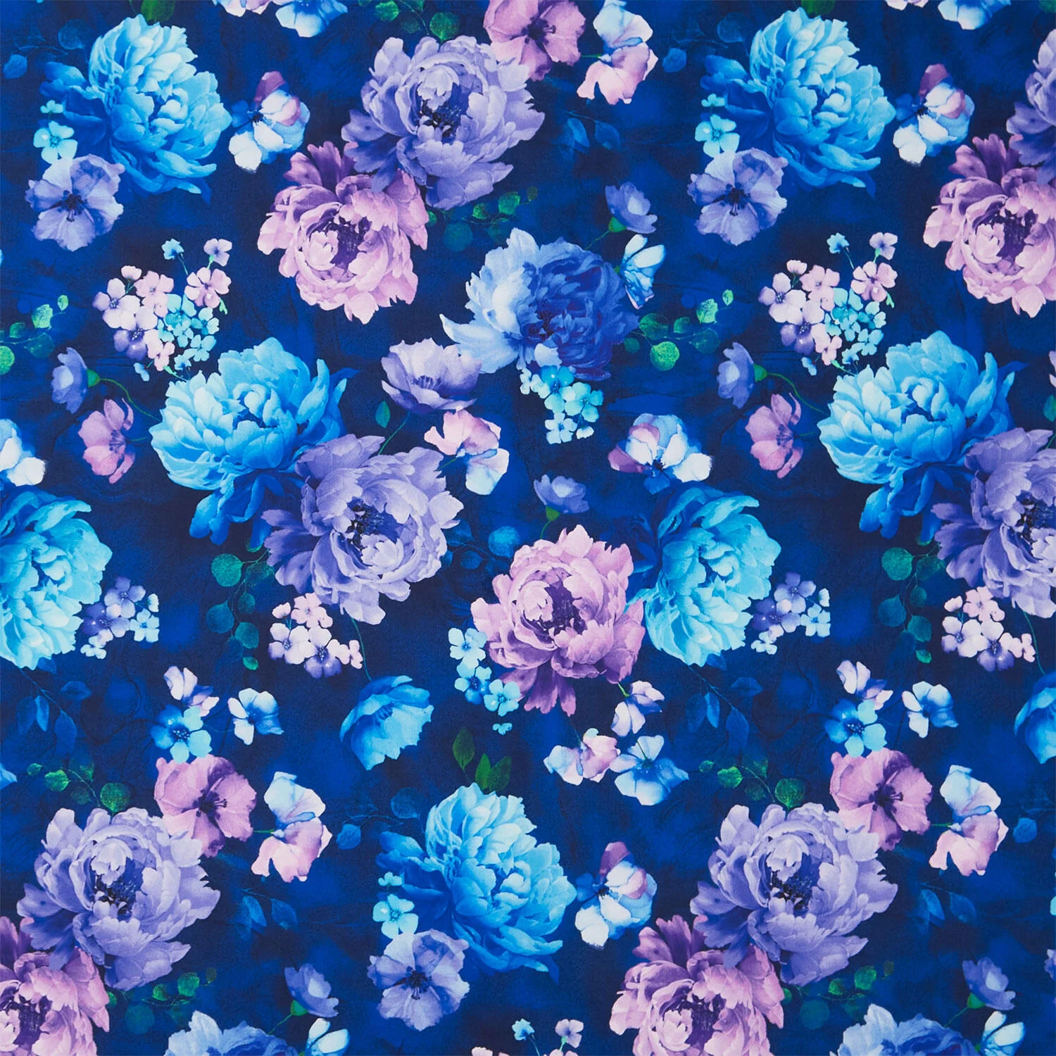Bellagio - Tossed Floral Bouquet Navy Yardage
