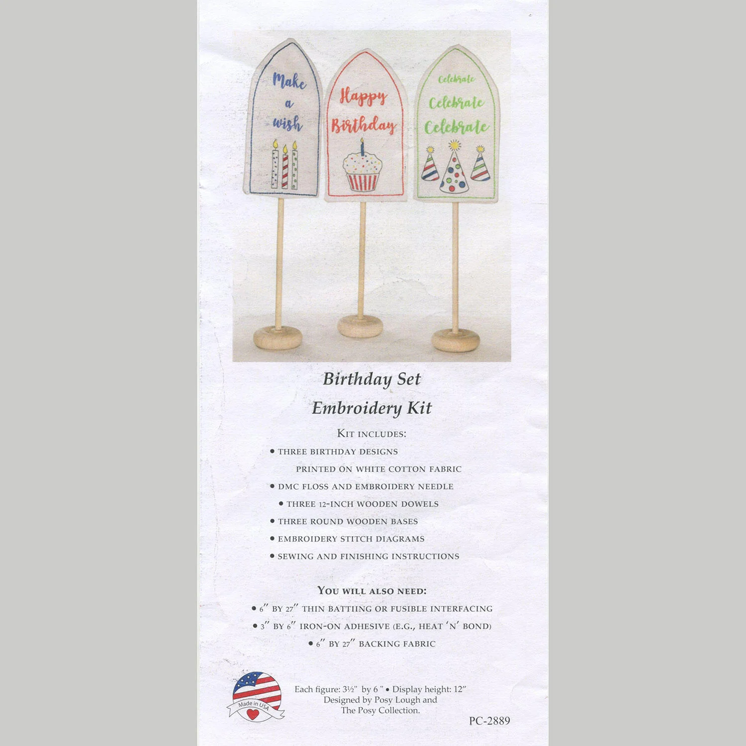 Birthday Trio Embroidery Kit - Image 4