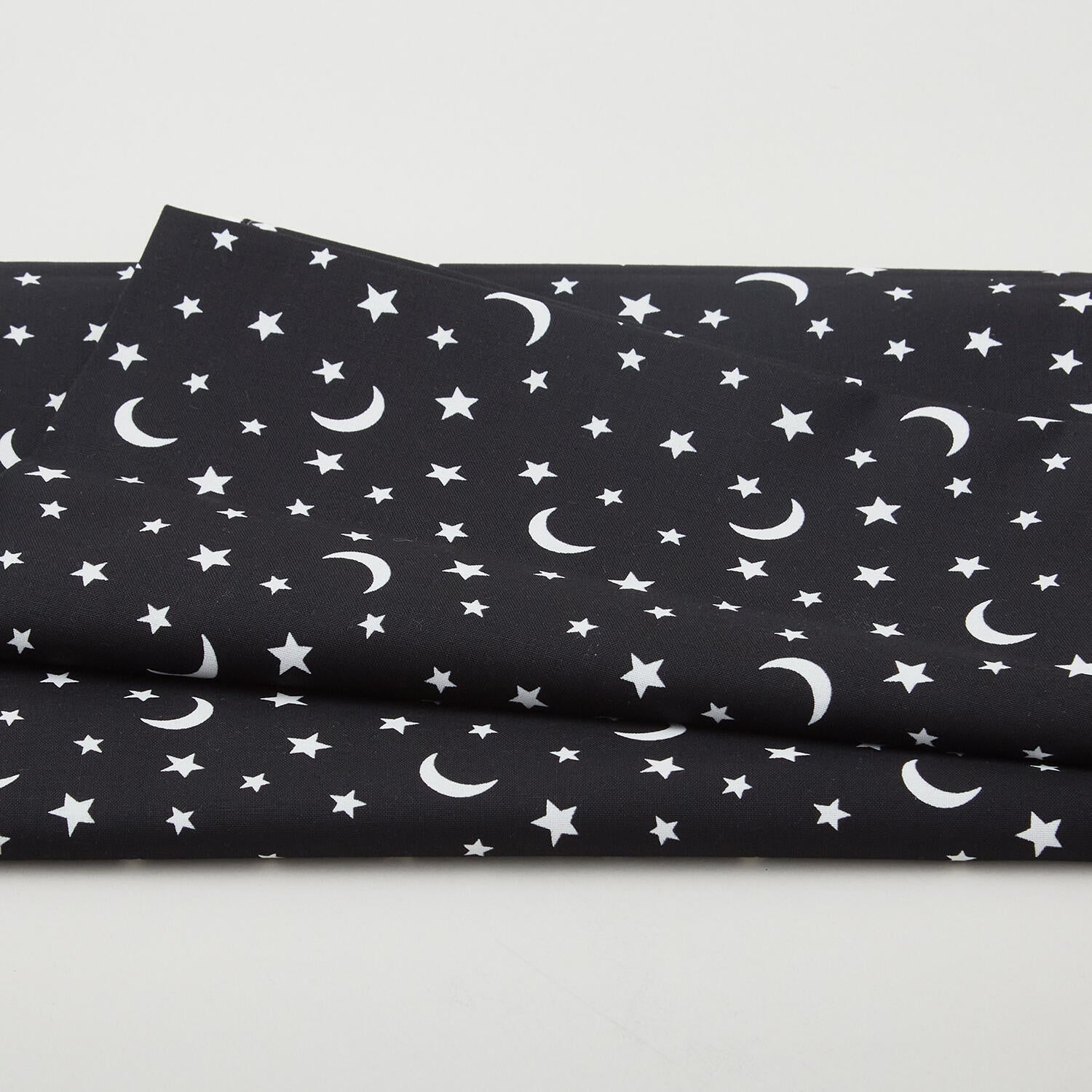 Black & Boo Favorites - Glow in the Dark Little Stars & Moons Black 2 Yard Cut