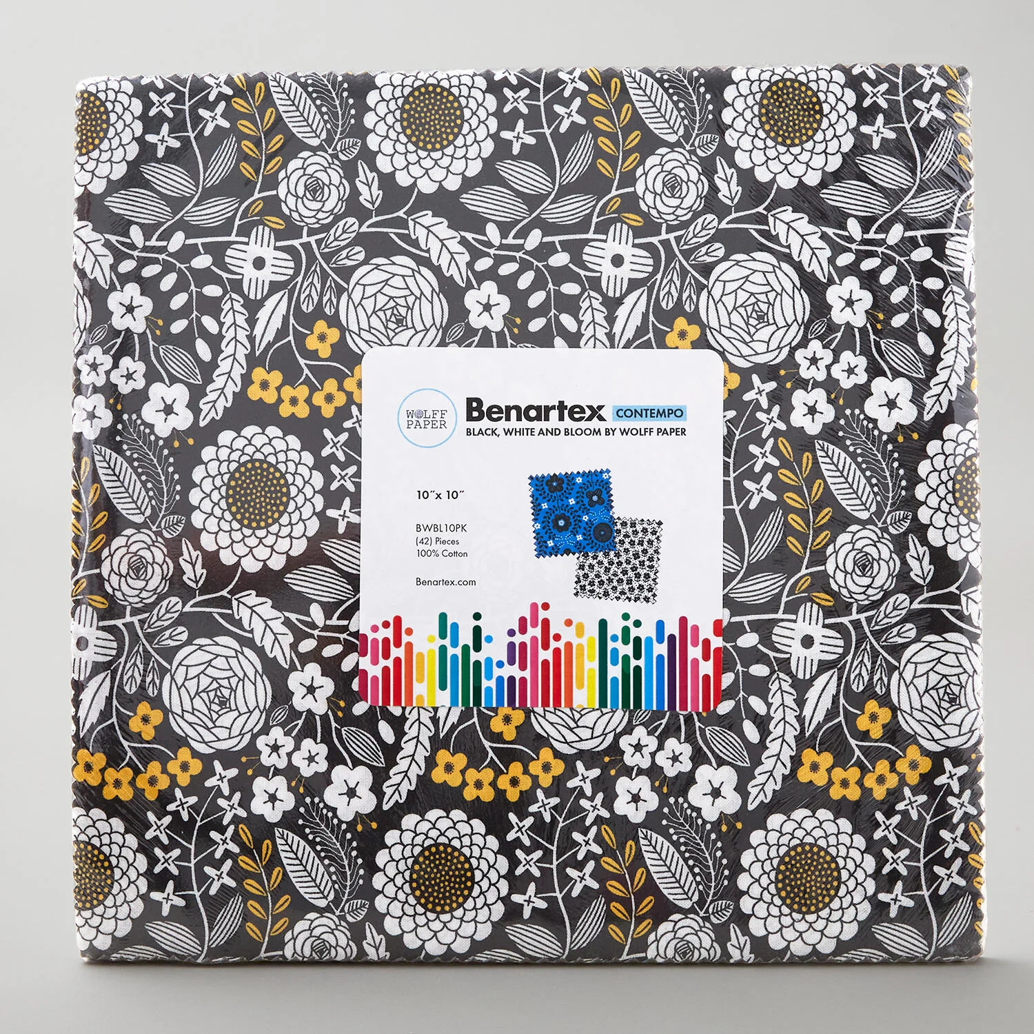 Black, White and Bloom 10" Squares - Image 2