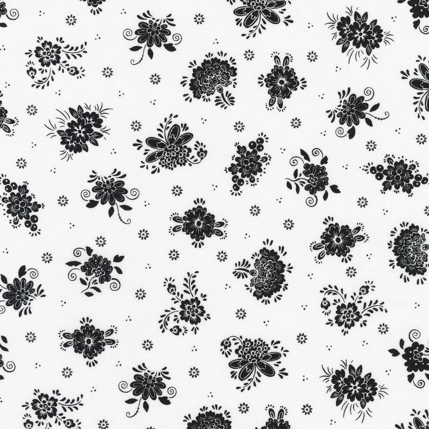 Blackout - Florals Snow Yardage