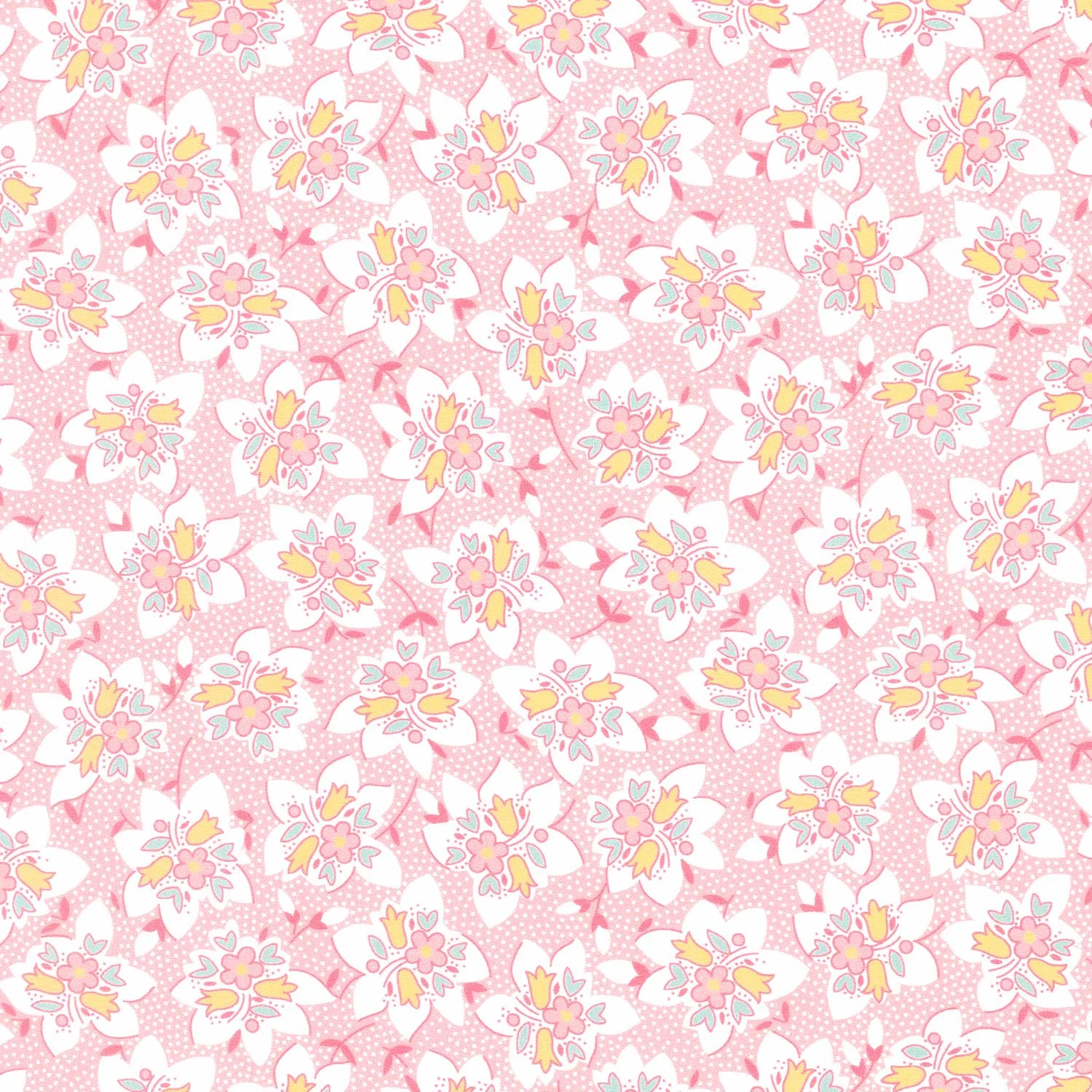 Blast from the Past - Bouquets Pink Yardage