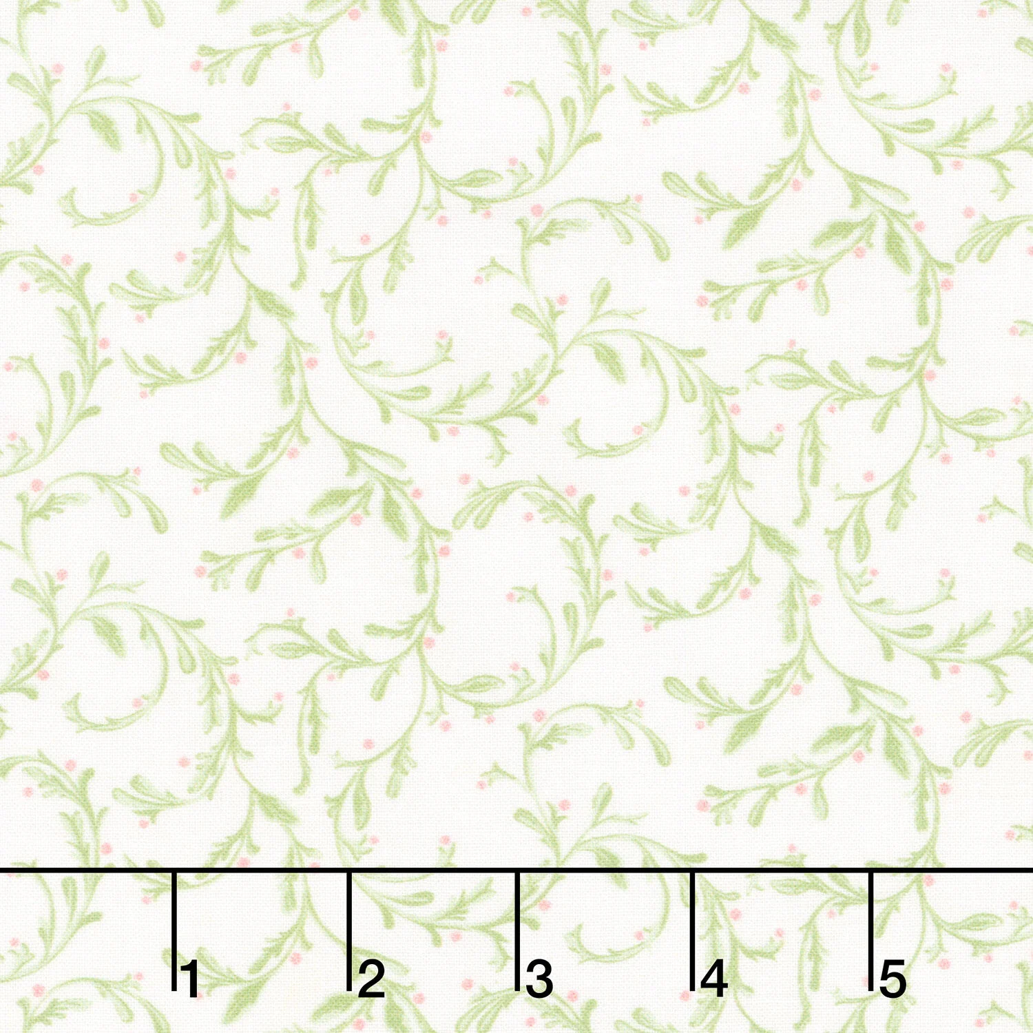 Bloomscape - Vine White Green Yardage