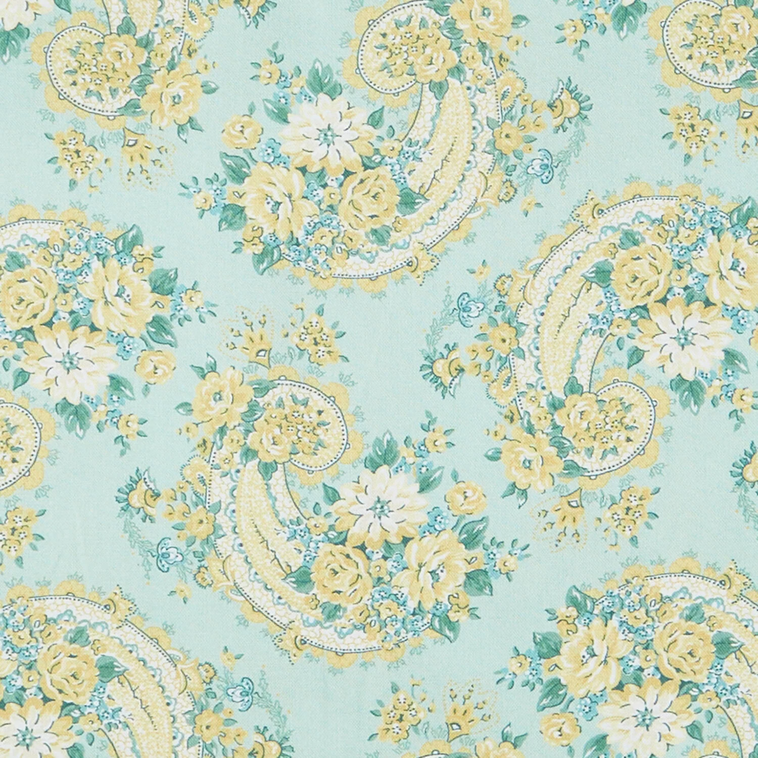 Blossom Bliss - Paisley Rose Mint 2 Yard Cut - Image 2