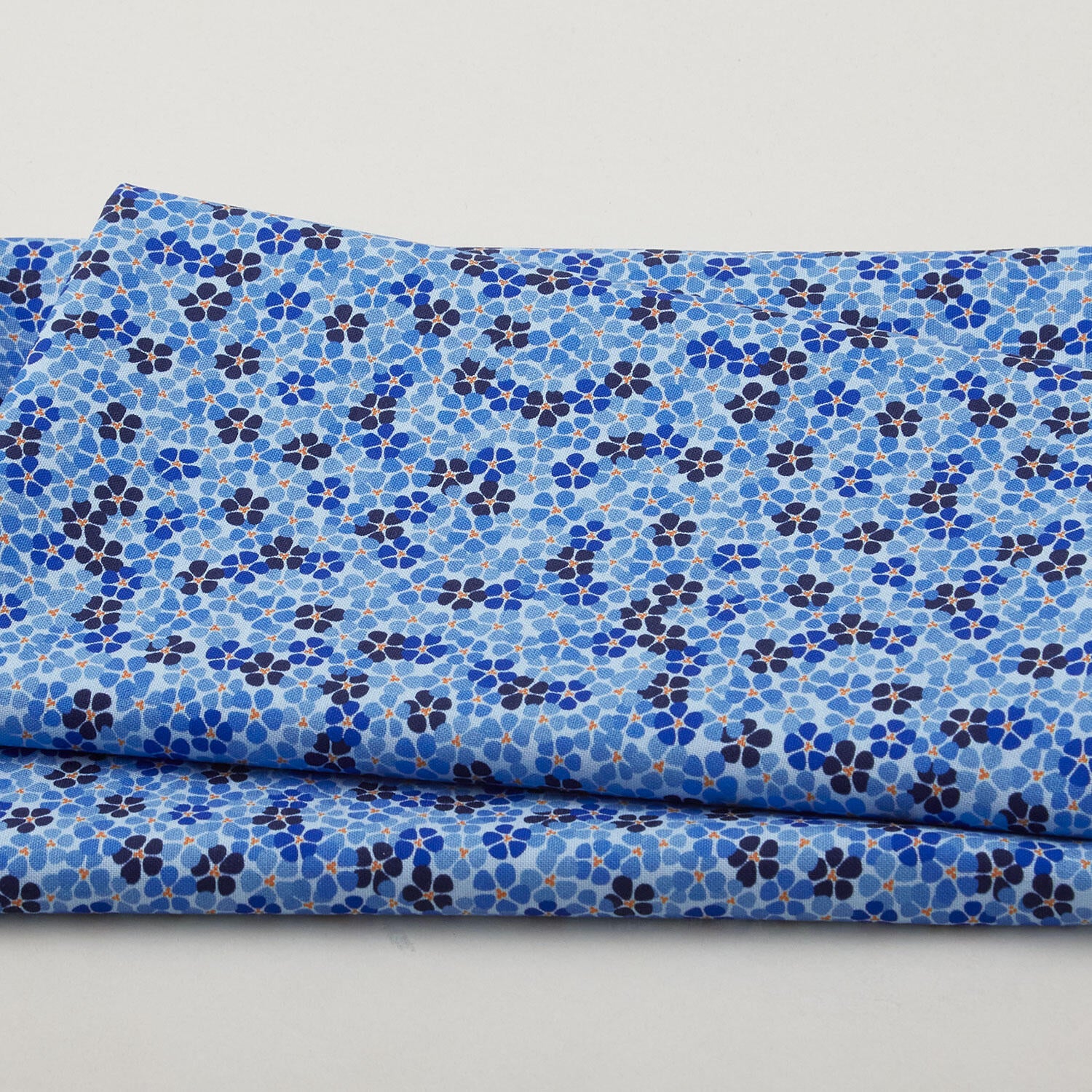 Blossoms Bloom - Dense Flowers Blue 2 Yard Cut