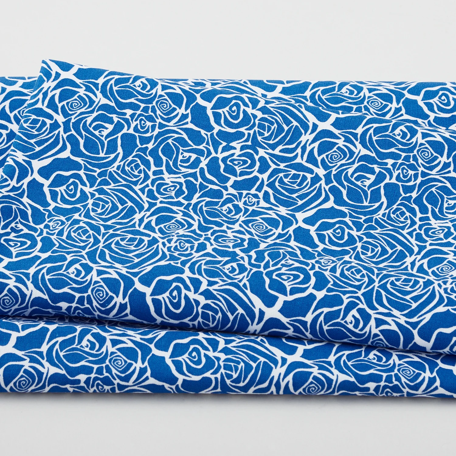 Blue Bayou - Abstract Flowers Dark Blue 2 Yard Cut