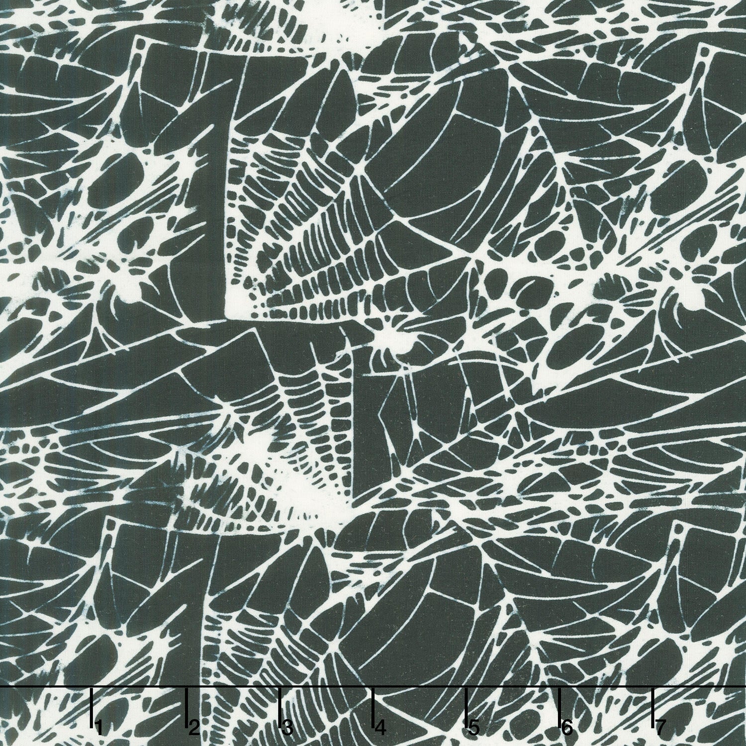 Boo Bash Batiks - Spiders and Webs Black Yardage