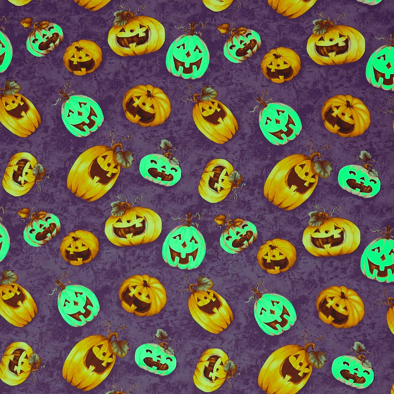 Boo Whoo - Tossed Pumpkins Multi Glow Yardage - Image 2