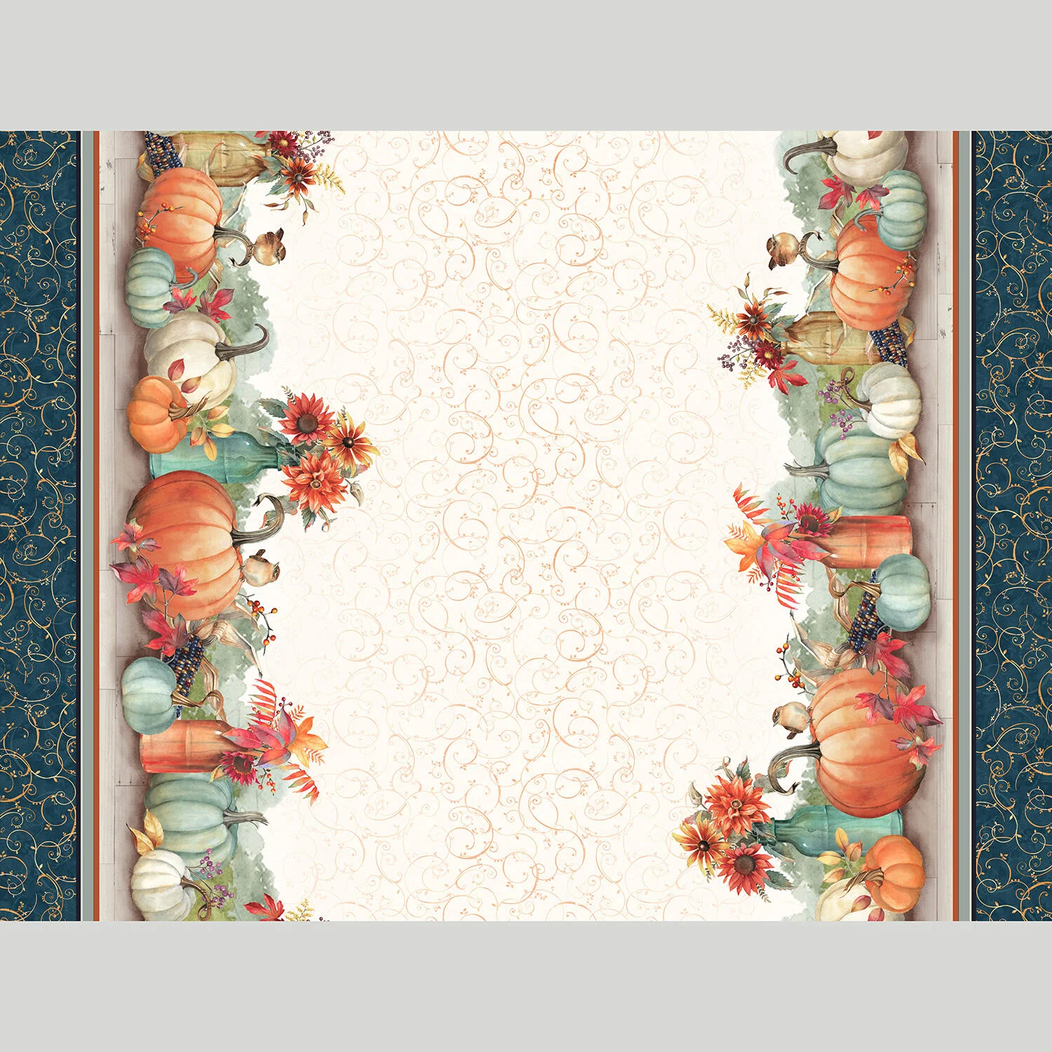 Bountiful - Harvest Scene Double Border Multi Yardage - Image 2