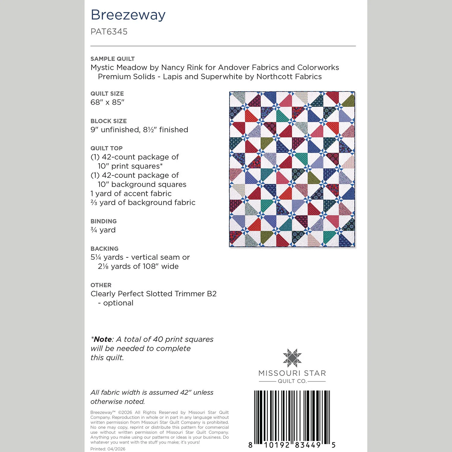 Breezeway Quilt Pattern by Missouri Star - Image 2